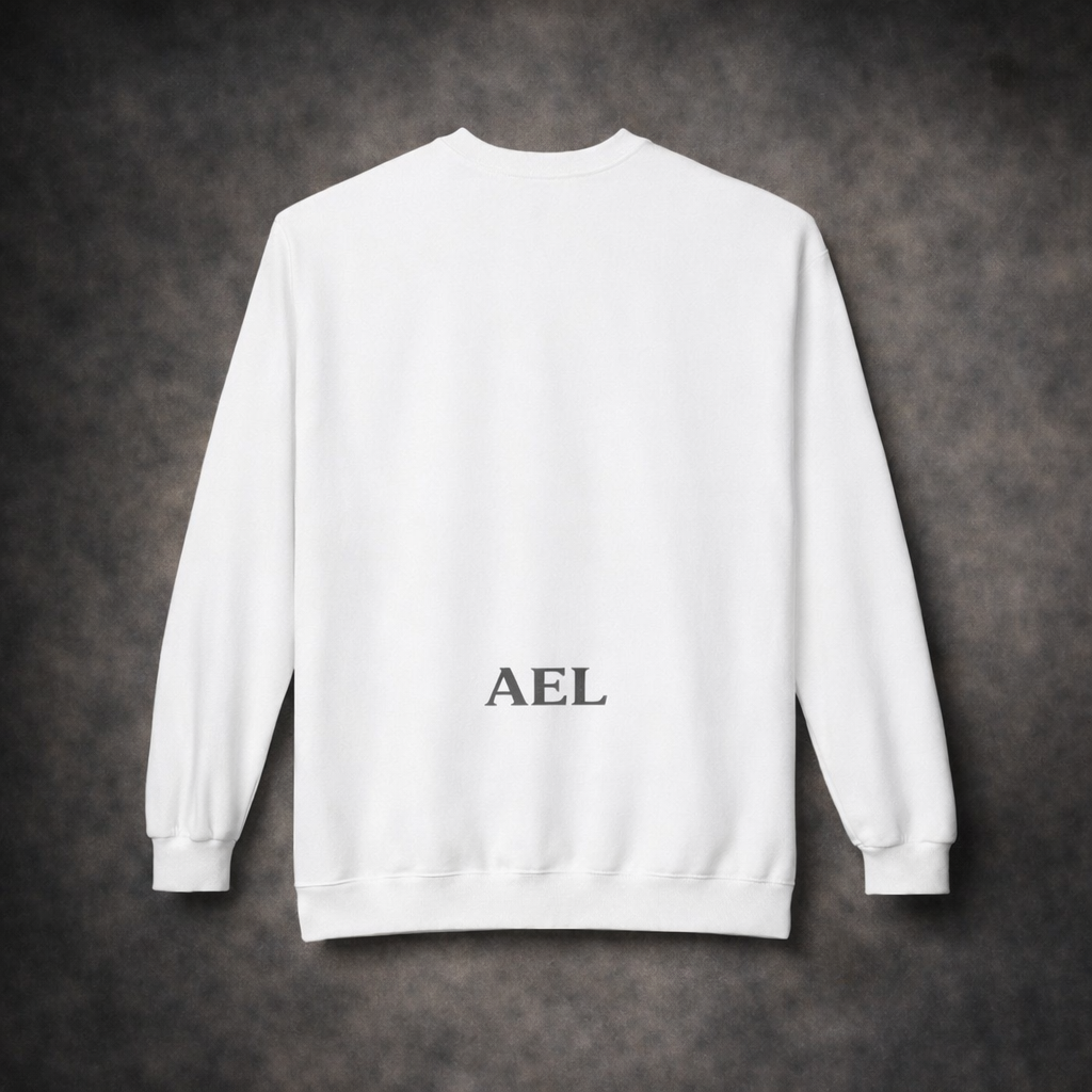 AEL Maison Crest — Crewneck Unisex Minimalista (Edición Limitada) Blanco