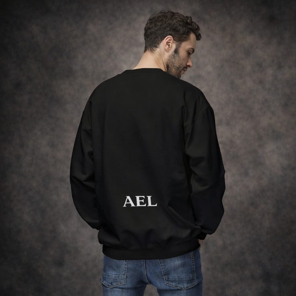 AEL Maison Crest — Crewneck Unisex Minimalista (Edición Limitada) Negro
